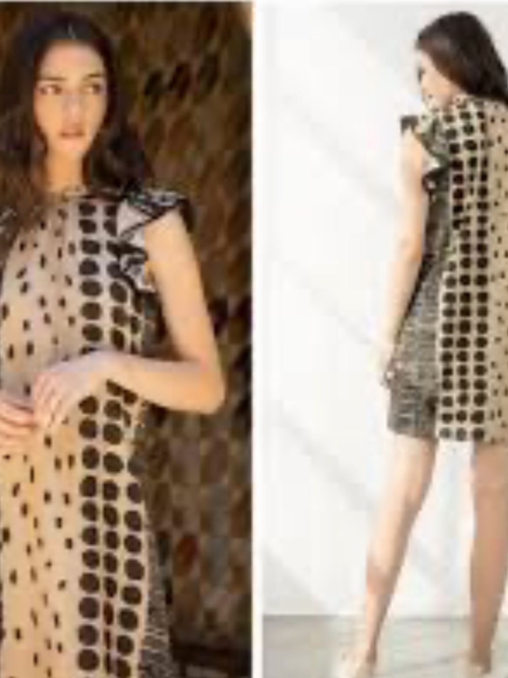 THML Womens DRESS Small Mixed Print Ruffle Sleeve Boho Top Boutique BNWT